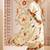 Off white floral satin designer saree