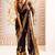 Black ethnic motifs sequinned satin designer saree