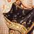 Black ethnic motifs sequinned satin designer saree