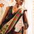 Black ethnic motifs sequinned satin designer saree
