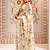 Off white floral satin designer saree