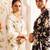 Off white floral satin designer saree