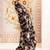 Black floral satin saree