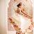 Off white floral satin designer saree