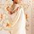 Off white floral satin designer saree