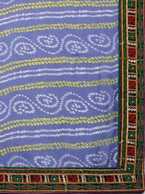 Yellow bandhani embroidered pure georgette bandhani saree 4