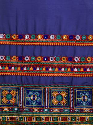 Orange printed  embroidered pure georgette bandhani saree 3