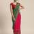 Green embroidered pure georgette bandhani saree