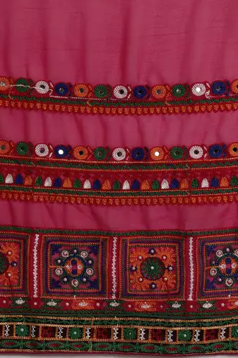 Green embroidered pure georgette bandhani saree