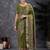 Green kalamkari block print saree
