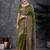 Green kalamkari block print saree