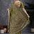 Green kalamkari block print saree