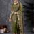 Green kalamkari block print saree