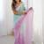 Teal embellished sequinned silk blend saree