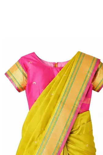 Pink ethnic motifs woven design zari art silk banarasi saree