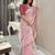 Pink ethnic motifs embroidered silk blend saree