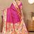 Magenta floral woven design zari paithani saree