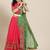 Green kutchi embroidery pure georgette half and half bandhani saree