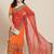 Red bandhani pure georgette embroidered traditional saree