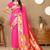 Pink woven design zari paithani saree