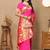 Pink woven design zari paithani saree