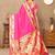 Pink woven design zari paithani saree