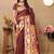 Brown woven design zari paithani saree