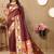 Brown woven design zari paithani saree