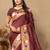 Brown woven design zari paithani saree
