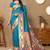 Blue woven design zari silk blend paithani saree