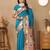 Blue woven design zari silk blend paithani saree