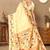 Cream woven design zari silk blend designer paithani saree