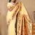 Cream woven design zari silk blend designer paithani saree