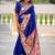 Blue woven design zari silk blend designer paithani saree
