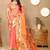 Peach floral woven design zari paithani saree