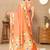 Peach floral woven design zari paithani saree