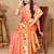 Peach floral woven design zari paithani saree