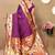 Purple woven design zari silk blend designer paithani saree