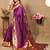 Purple woven design zari silk blend designer paithani saree