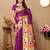 Purple woven design zari silk blend designer paithani saree