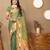 Green floral woven design zari paithani saree