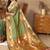 Green floral woven design zari paithani saree