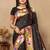 Black woven design zari silk blend paithani saree