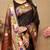 Black woven design zari silk blend paithani saree