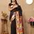 Black woven design zari silk blend paithani saree