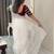 White embroidered silk blend designer saree