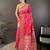 Pink floral woven design zari banarasi saree