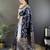 Navy blue ethnic motifs woven design zari banarasi saree with blouse piece