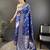 Blue floral woven design zari banarasi saree