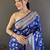 Blue floral woven design zari banarasi saree